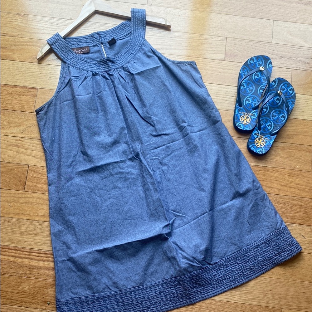 Speed Control Blue Midi Dress Relaxed Pleated